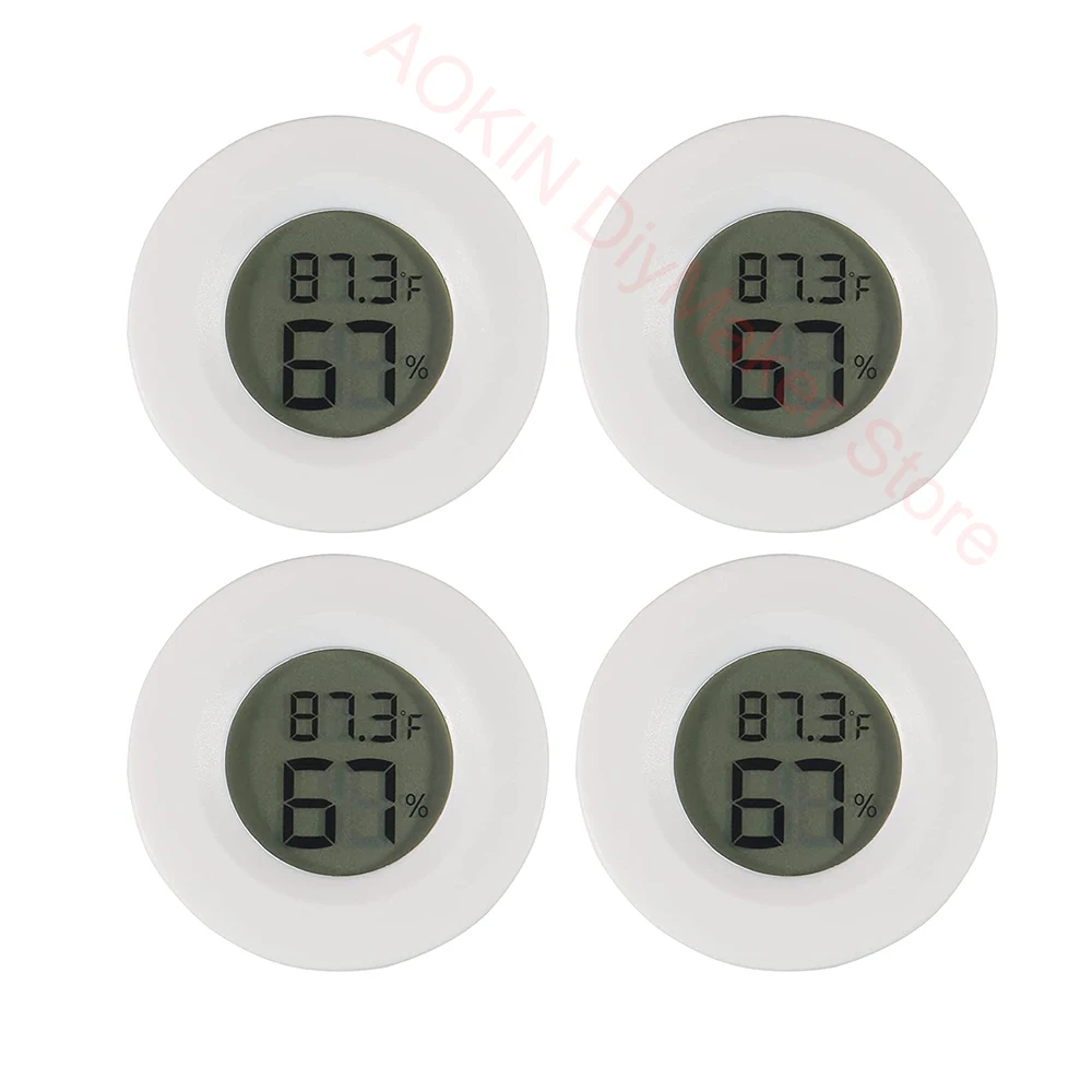 4 pcs Mini Hygrometer Thermometer Digital LCD Monitor Outdoor Humidity Meter Gauge Temperature for Humidifiers Dehumidifiers