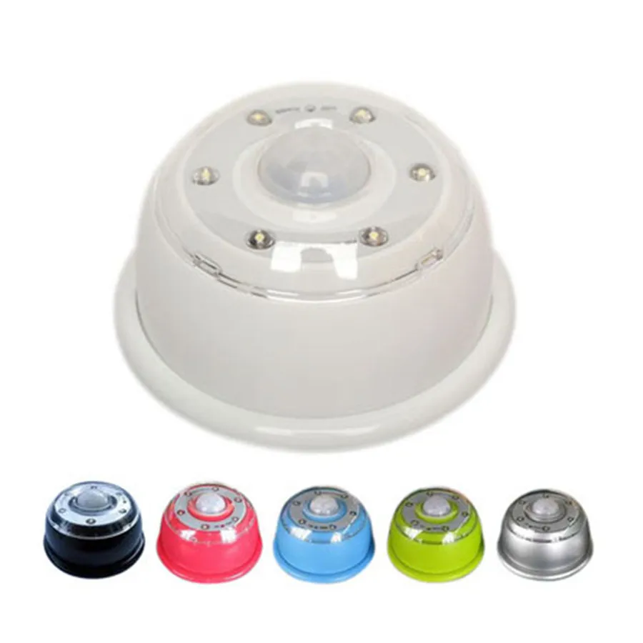 

PIR Motion LED Night Lamp Round 6 Leds Home Emergency Lighting Indoor Battery Powered for Bedroom Stair