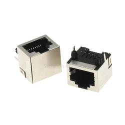10PCS/LOT Per Lot RJ45 Metal 8 Pin Female PCB Right Angle Board Jack Connector 8P8C