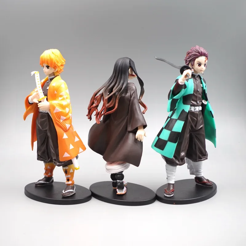 Kimetsu no Yaiba Figure Agatsuma Zenitsu Figurine Tanjirou Nezuko anime Demon Slayer action Figure PVC Model  New Year Toys