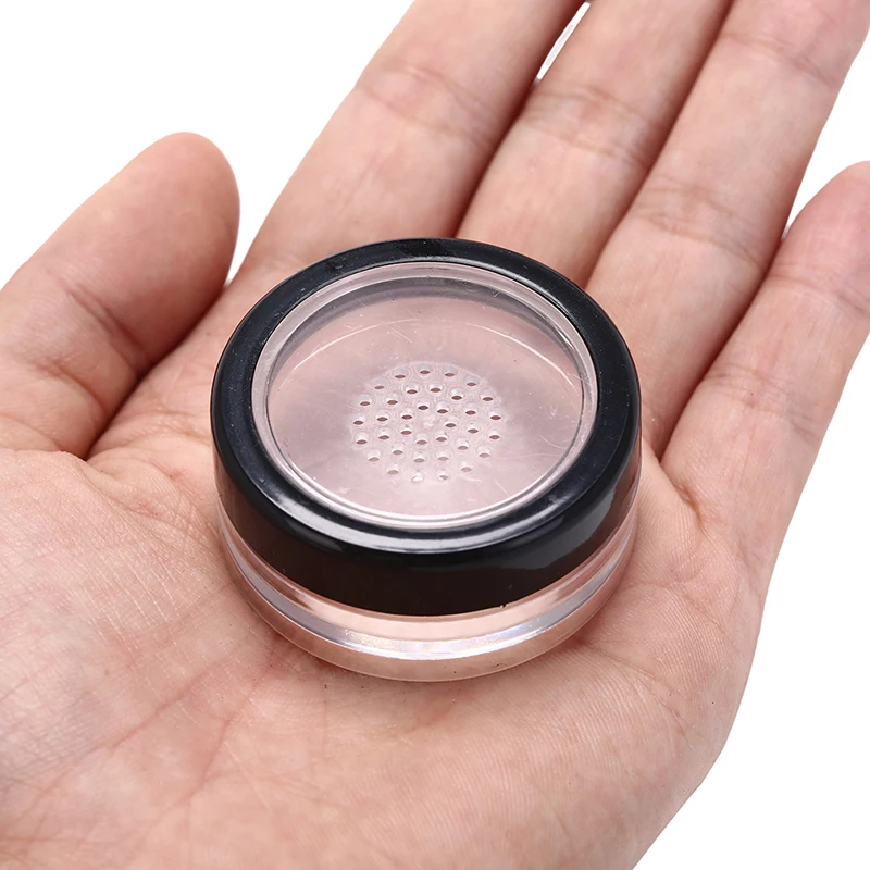 10g New Plastic Empty Loose Powder Jar Powder Puff Boxes Cosmetic Container Travel Outdoor