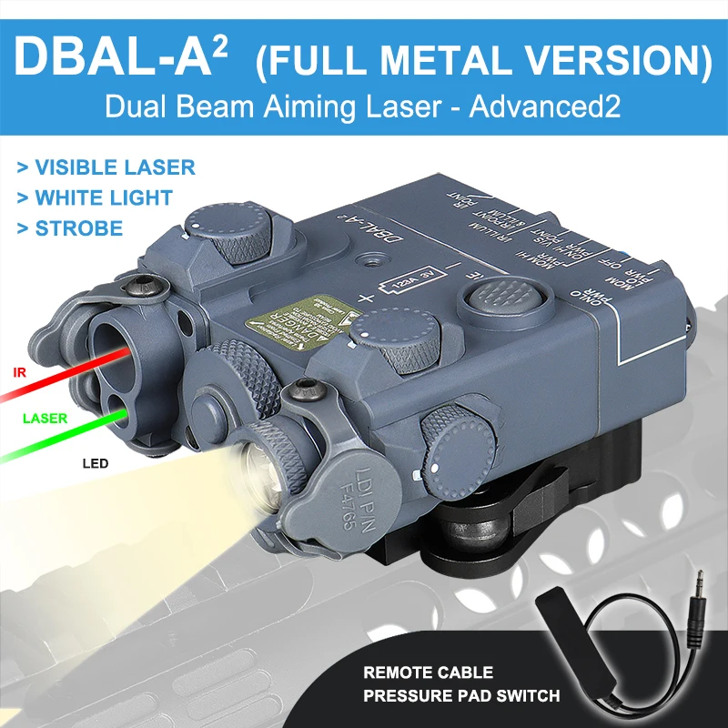 

DBAL-A2 Dual Beam Aiming Laser IR & Green Laser LED White Light Illuminator Full Metal with Remote Battery Box Switch gs15-0138