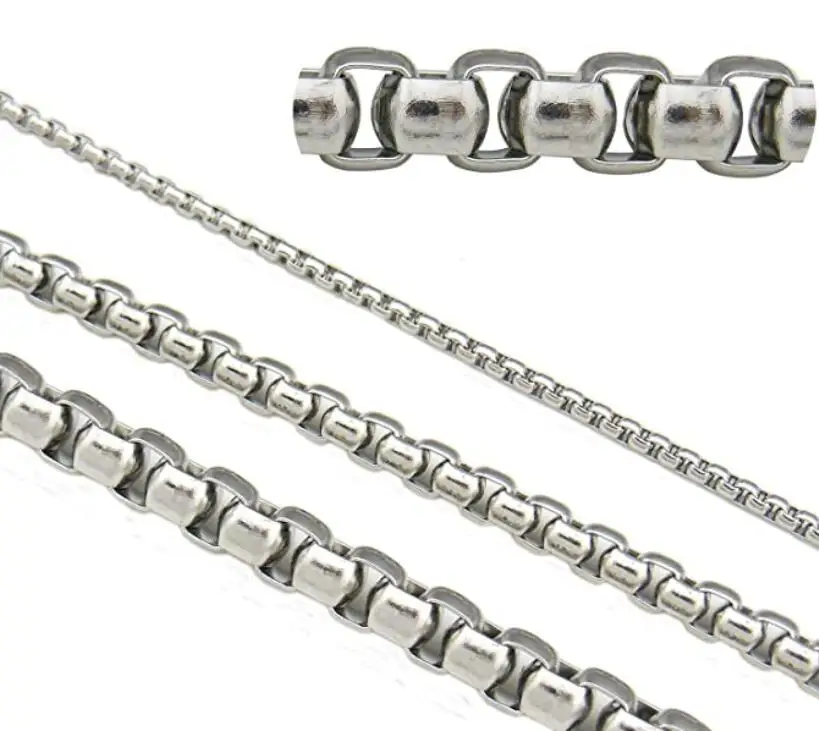 10meters Lot 2.5/3/3.5/4/5mm Stainless Steel Square Shaped Long Chains Findings Fit Jewelry Making DIY Necklace Silver