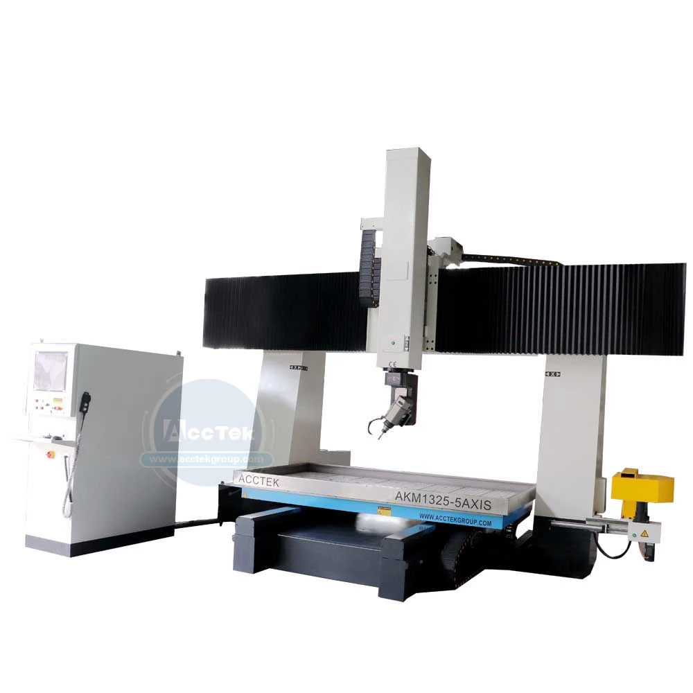 Acctek fabricante máquina fresadora de 5 eixos plástico espuma alumínio pedra 5d cnc centro de máquinas roteador para venda