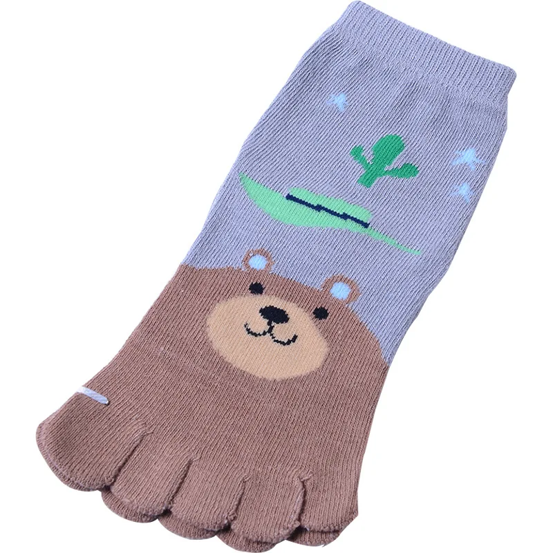 Cotton Children Five Finger Socks Animal Print Toe Socks Cartoon Boys Girls Socks Cheap Stuff for Kids Healthy Finger Sock 3-12T