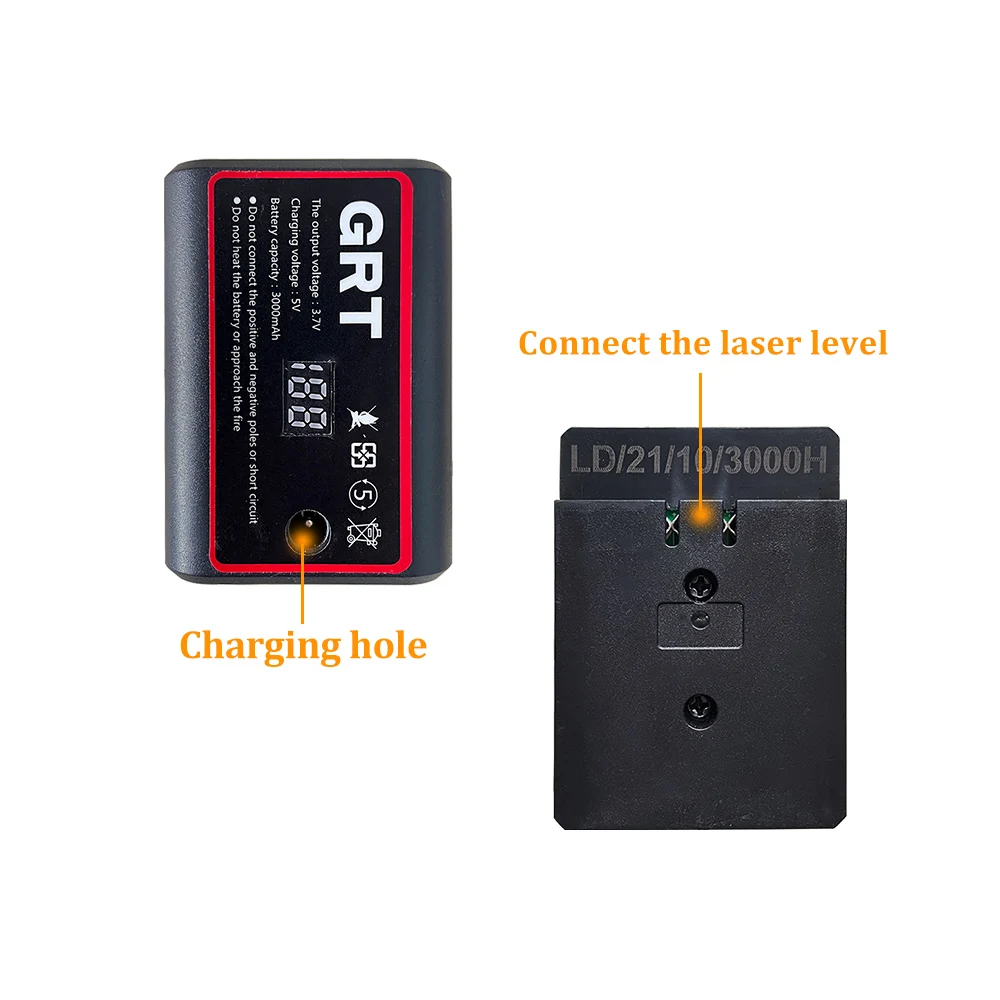 GRT 3000mAh Rechargeable Lithium battery for Laser level meter Digital Battery 8/12 line/16 line strong green laser level nivel