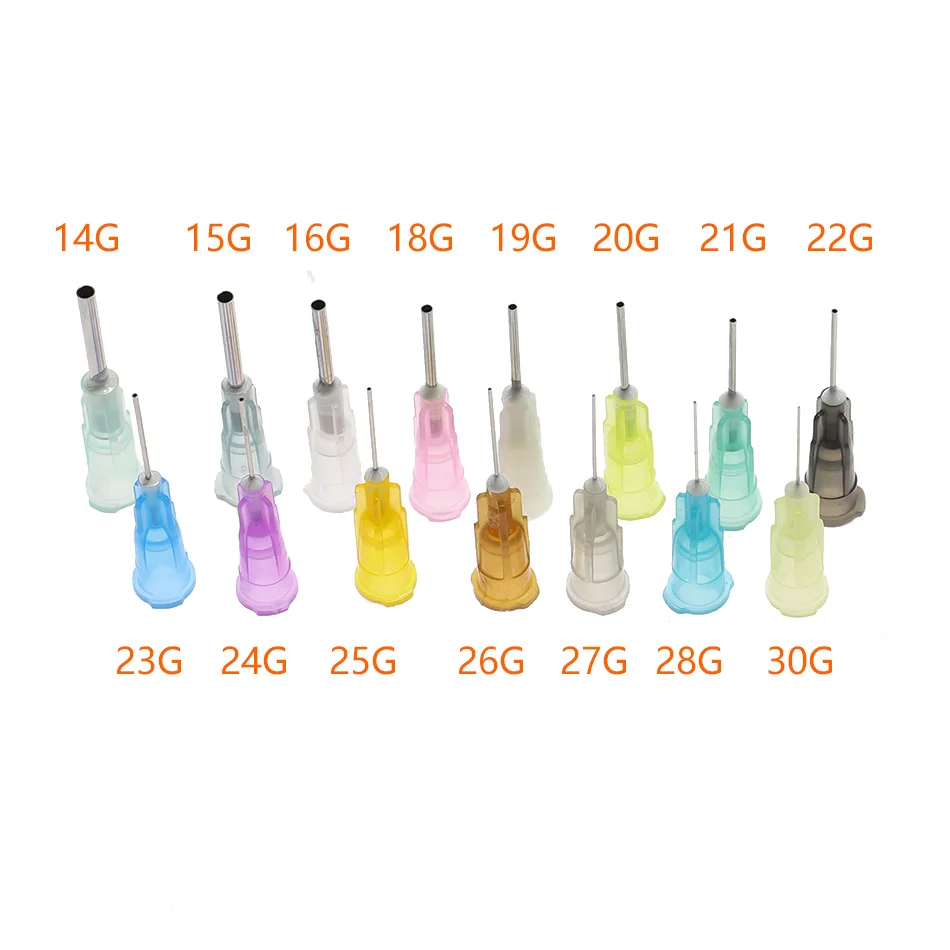 

50pcs Precision Liquid Dispenser Syringe Needles 14G 16G,18G,19G 20G,21G 22G,23G,24G,25G Gauge Tips Glue Dispensing