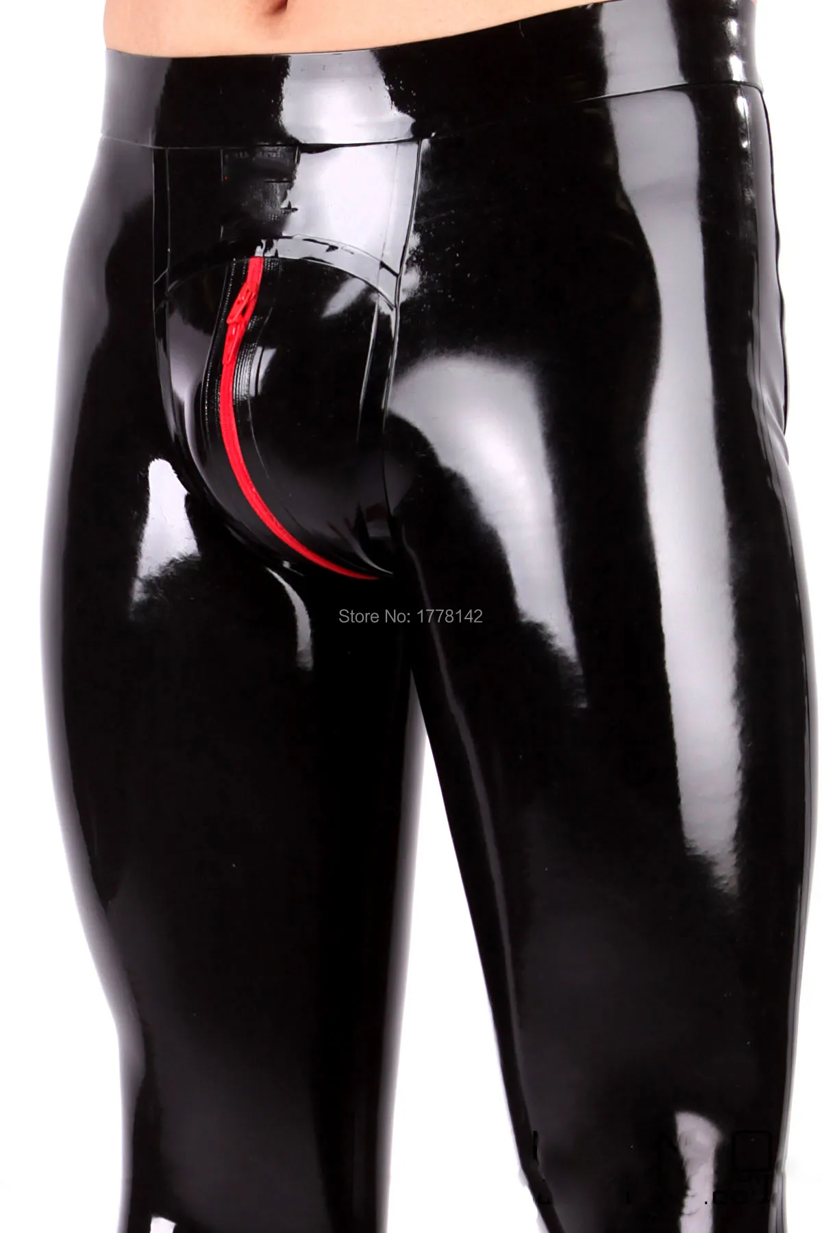 MEN LATEX TROUSERS 3D CRTOCH AND 3D HIPS CUT CROTCH ZIP TWO WAY ZIP