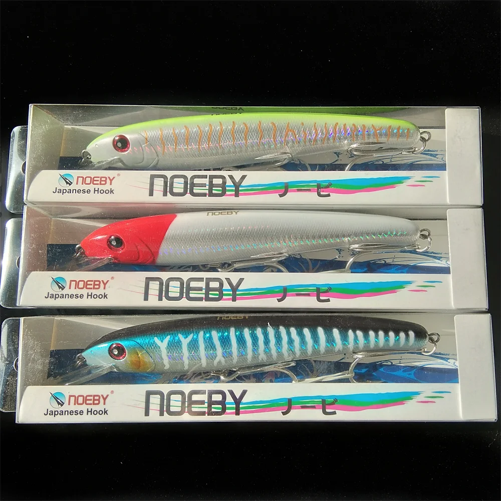 

NOEBY 3pcs 180mm 48g Floating Minnow Lure Trolling Long Casting Wobblers Artificial Bait for Boat Saltwater Fishing Tackle