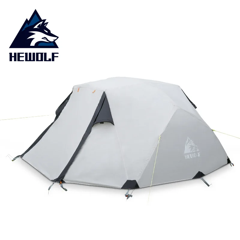 

1589 2 Person Outdoor Camping Equipment 4 Season Rainproof Tent Double Layer Aluminum Pole Travle Beach Wild Winter Camping Tent