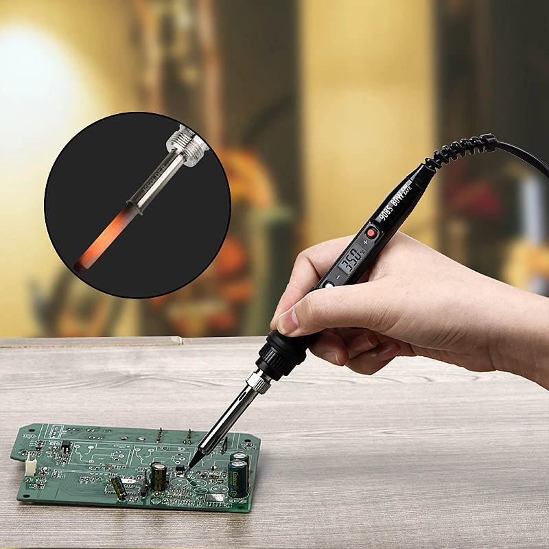 JCD Electric Soldering Iron 80W Adjustable Temperature LCD Welding Tool Ceramic Heater Soldering Iron Head Welding repair tools