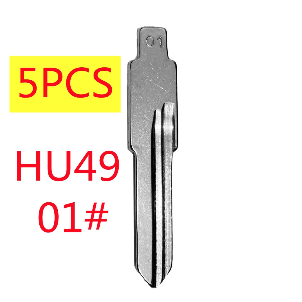 

5PCS/LOT HU49 Car Key Blade 01# KD Key Blade for KD XHORSE JMD KEYDIY VVDI Remote for Bora Santana Golf Polo Jetta Passat