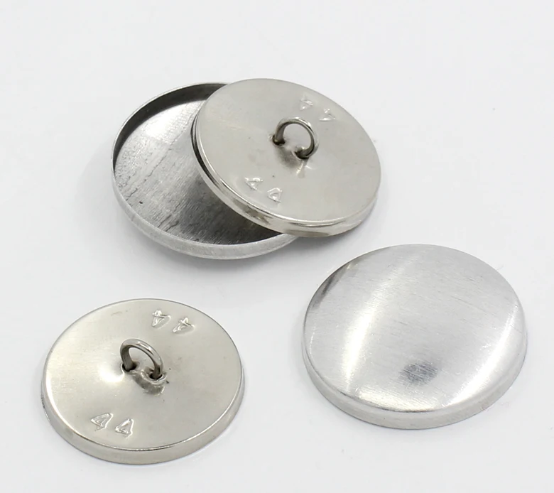 30 Sets Aluminum Tone Shank Wire Back Cover Metal Buttons For Handmade Findings 28x28mm(1 1/8\