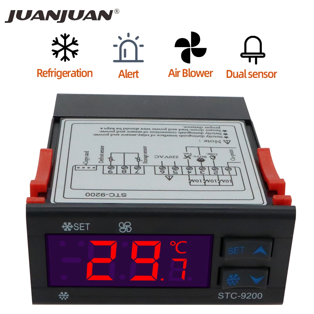 STC-8080A+ STC-9100 STC-9200 Digital Temperature Controller 12V 24V 220V Regulator Cold Storage Freezer Sensor Hygrometer 40%off