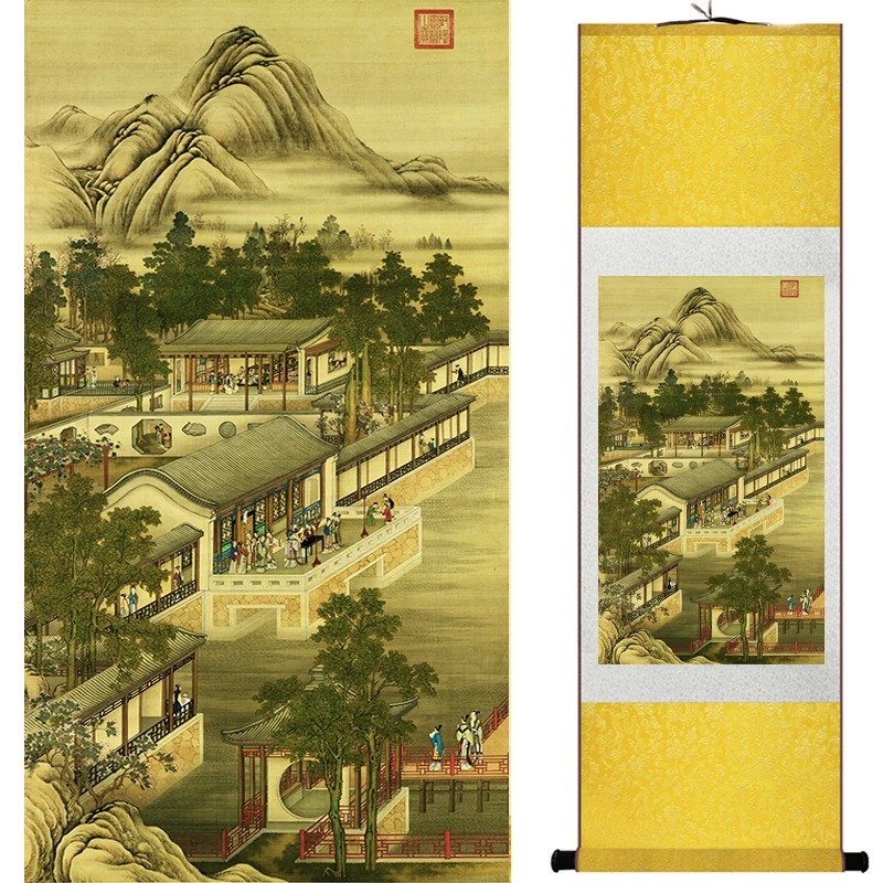 

landscape painting Home Office Decoration Chinese scroll painting Mountains and river painting decoration painting 19051306