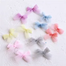 Butterfly Bow Padded Patches for Clothes, Handmade Lace Appliques, DIY Hair Decoration, 3.5x4.5cm, 15Pcs /r Lot