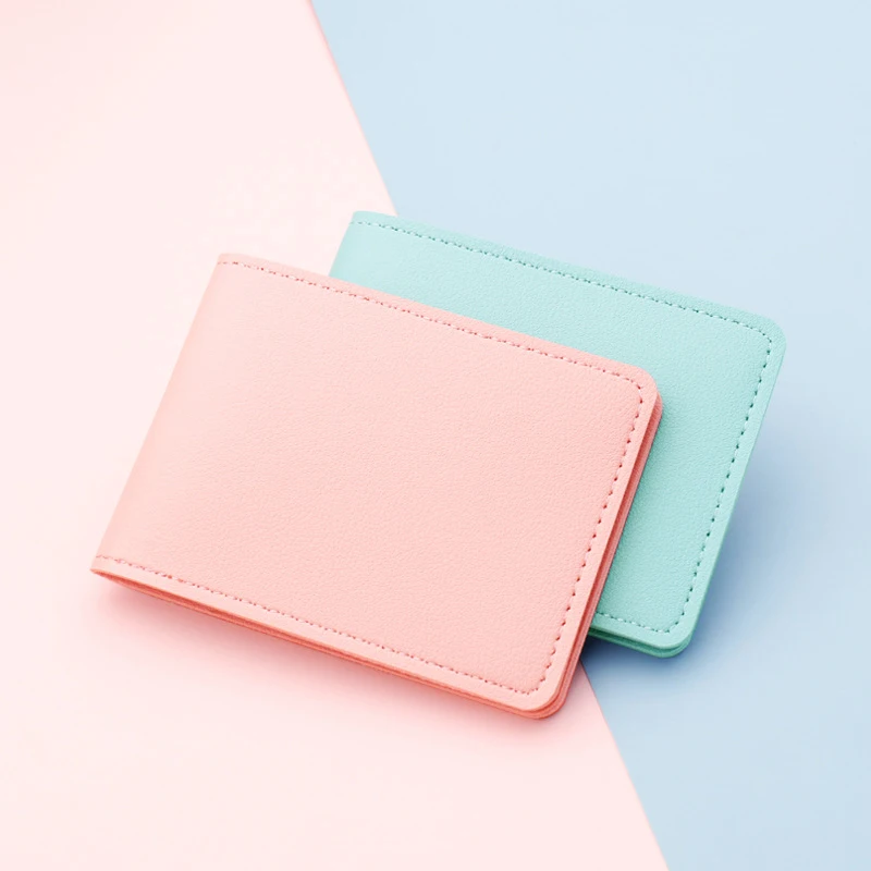 Funda ultrafina para tarjetas, tarjetero de cuero PU para documentos de conducción, exquisita moda General, Color sólido, monedero para licencia de conducir