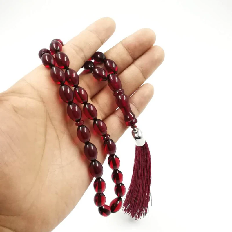 

Tasbih Red resin 33 beads muslim bracelet gifts islamic jewelry arabia popular fashion style profession Misbaha store