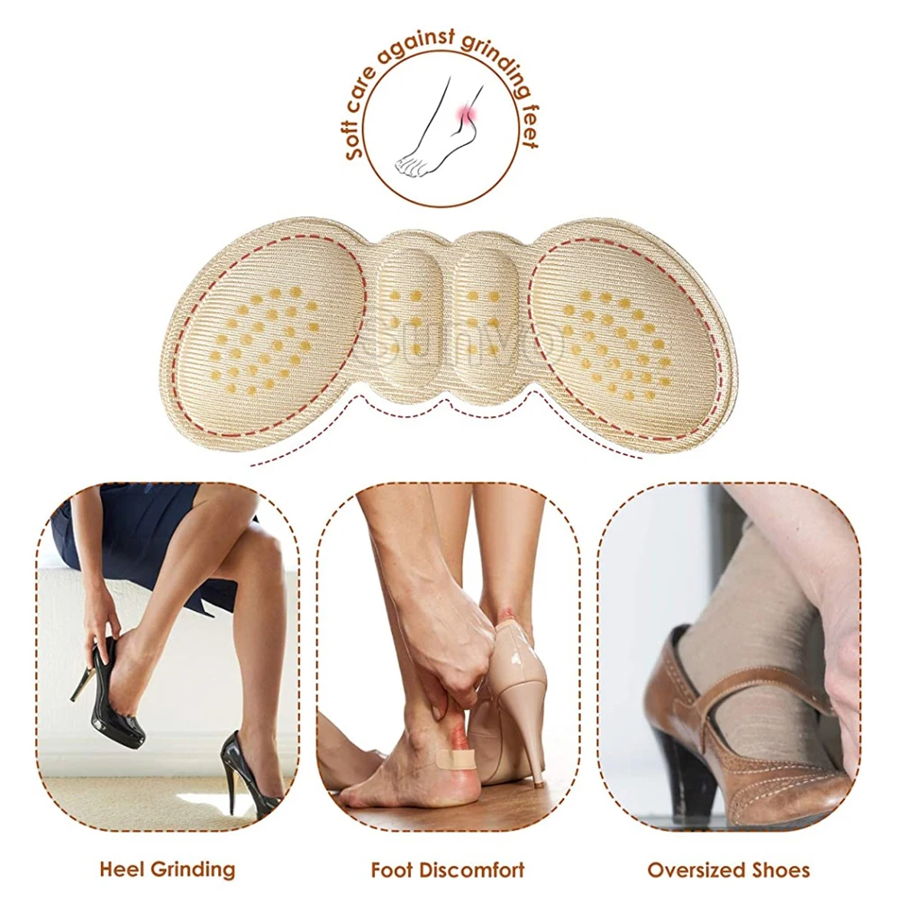 6 Pairs Heel Insoles Pads for Women High Heel Shoes Adhesive Liner Grip Heels Protector Sticker Foot Pain Relief Care Insert Pad