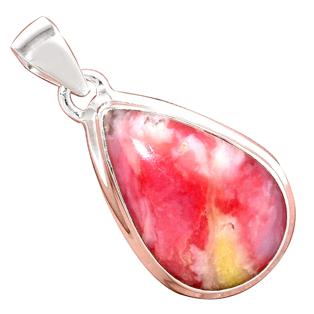 

Genuine PINK OPAL Pendant 925 Sterling Silver, Total Length : 38 mm, AP7049