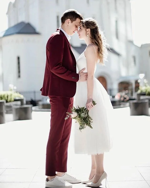 Verngo-vestido de novia corto y sencillo con tirantes finos, traje de boda Vintage para fiesta de verano, barato, 2021