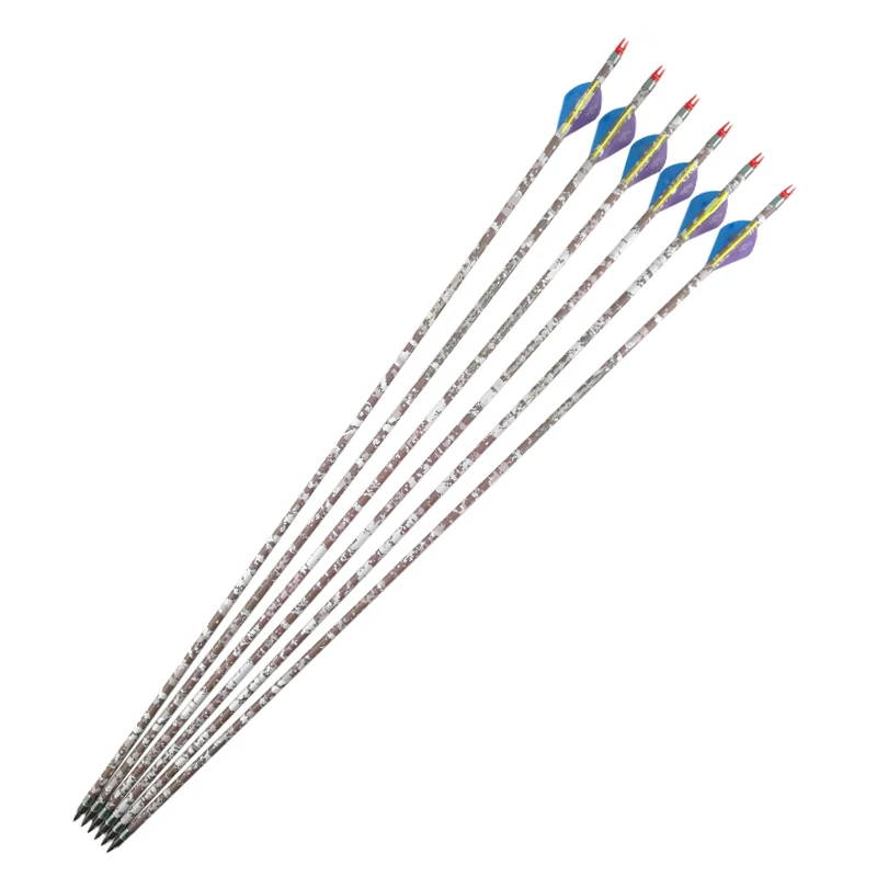 Pinals Archery Carbon Arrow Spine 300 340 400 ID6.2 Shaft Ring Nock Compound Recurve Bow Archery Hunting Shooting