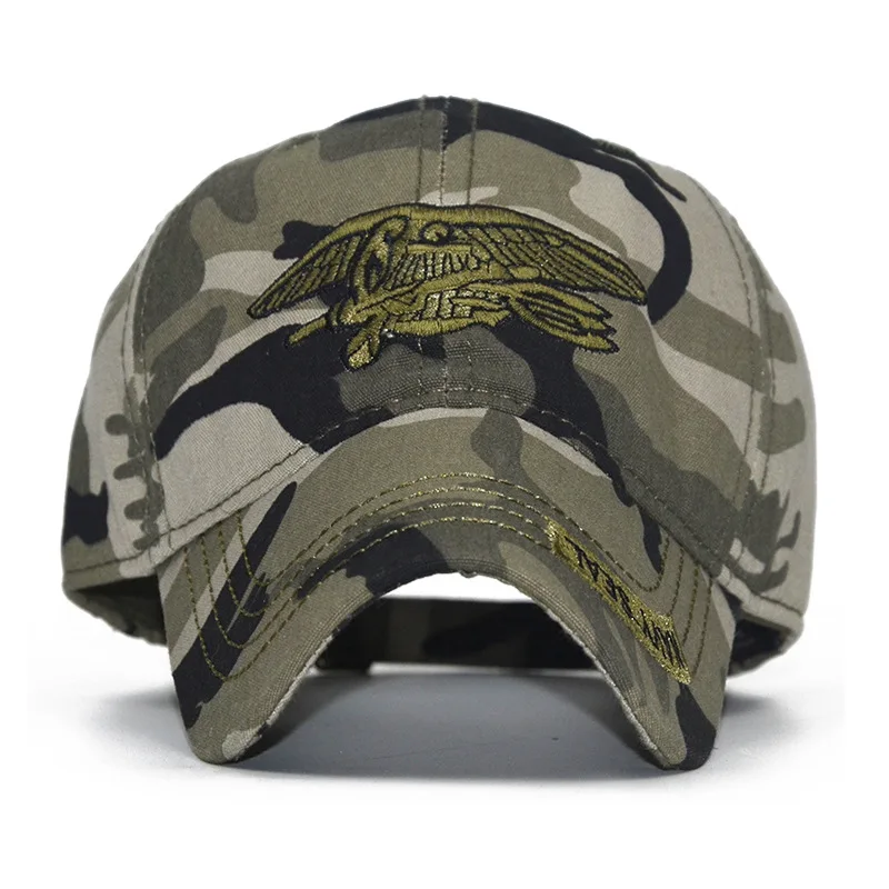 High quality SEALs Cap Mens embroidery Baseball Caps Brand USA Army Camouflage Hat Snapback Caps Cotton Adjustable hat