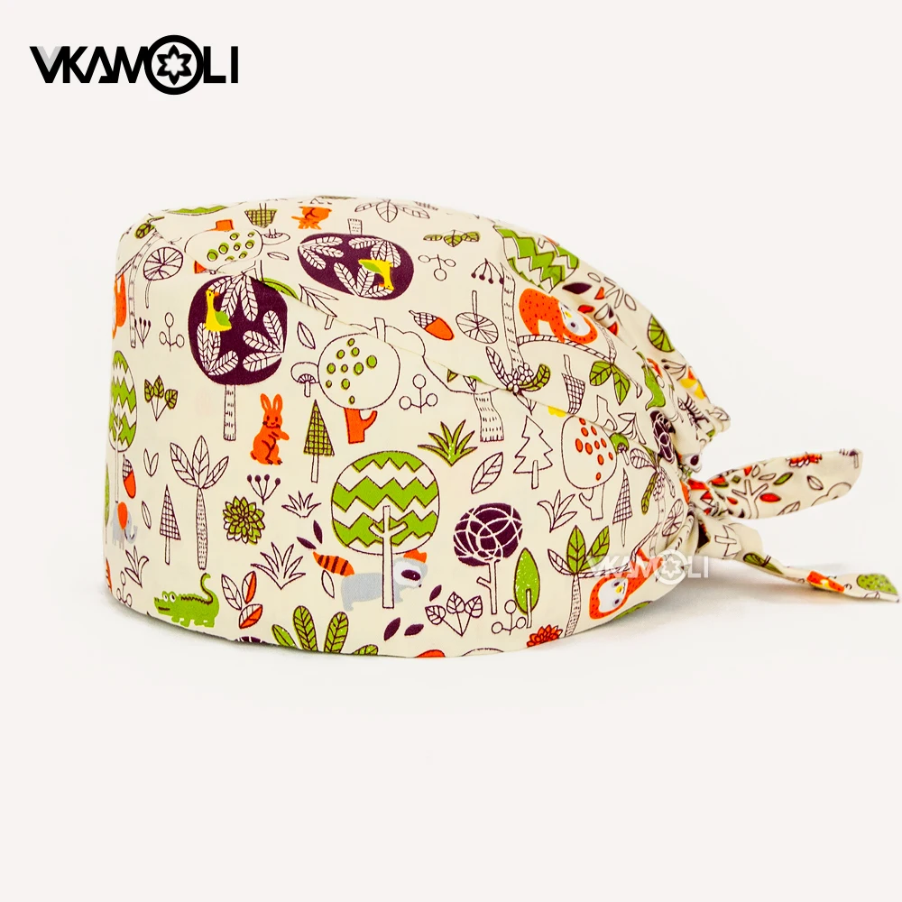 Nuovi cappelli Unisex in cotone con stampa Anime in cartone animato cappello da Scrub regolabile salone di bellezza laboratorio negozio di animali Scrub Cap