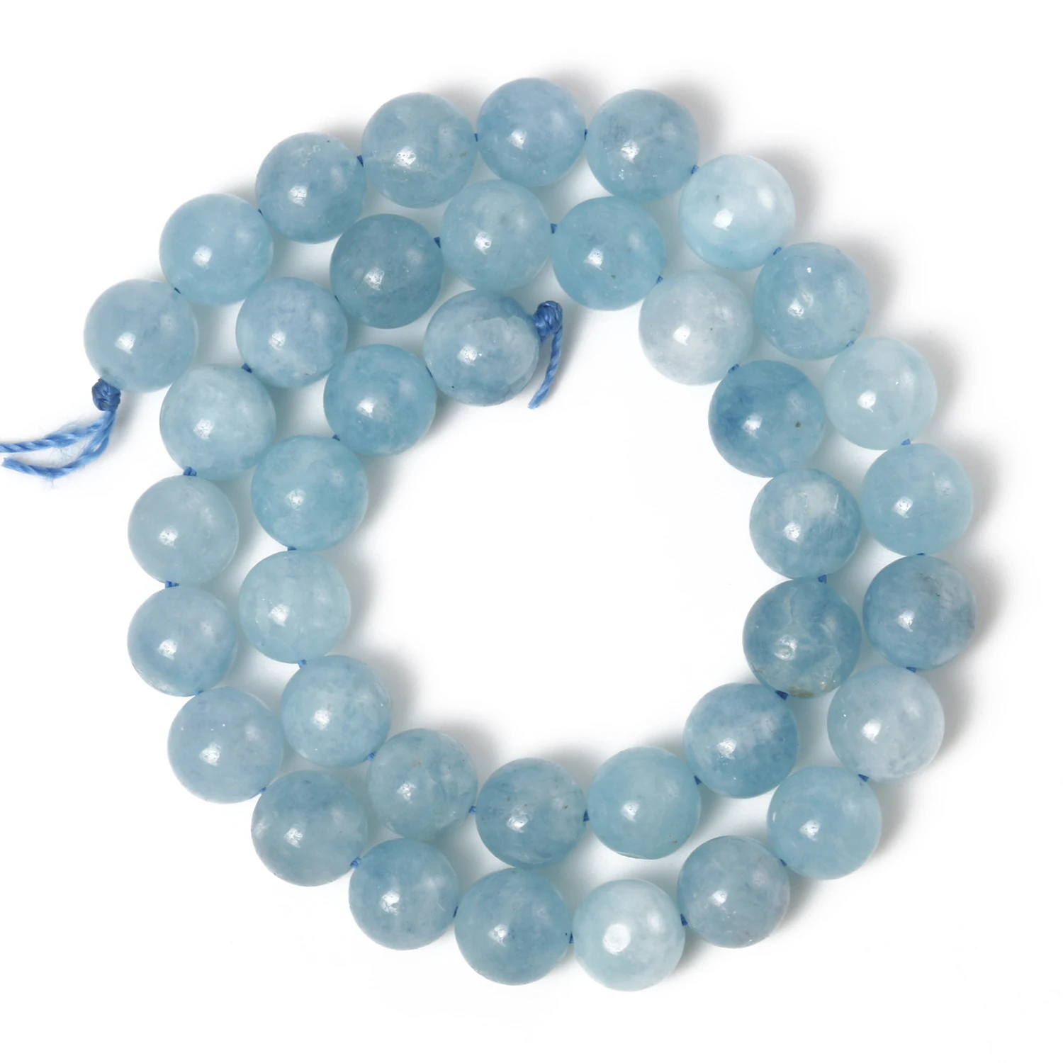 Natural Stone Beads Aquamarines Chalcedony Round Loose Beads For Jewelry Making Bracelets Needlework DIY Accessories 6-10MM