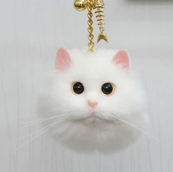 High quality simulation plush cute cat mobile phone buckle bag buckle car key chain  women optional collocation