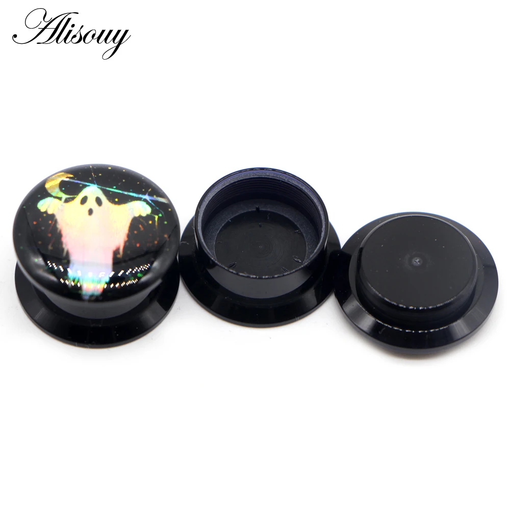 Black Acrylic Screw Punk Ear Gauges Plugs