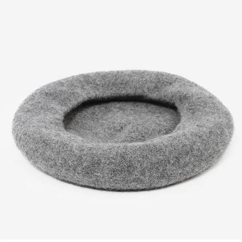 Kids High Quality Pure Wool Beret girl Fashion British Style Solid Color Winter Hats For boys Flat Cap Girl Felt Berets baby hat