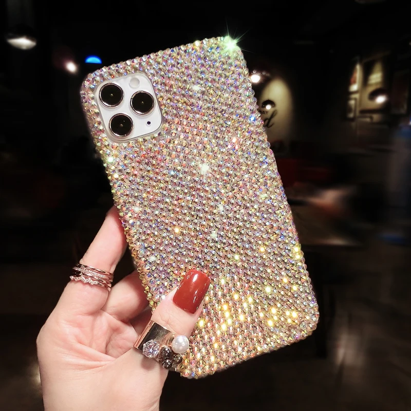 Rainbow Diamond Luxury Rhinestone Case For iPhone 14 13 12 11 7 Plus X XR XS Max SE2020 Cover Colorful Bling Glitter Woman Case