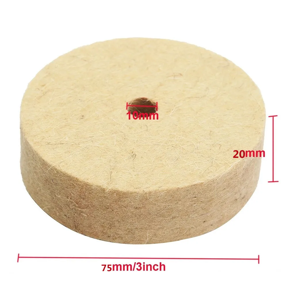 75/150mm Wool Felt Polishing Wheel Buffing Pad Grinding Wheel Angle Grinder Polishing Disc For Metal Glass Furniture Ceramics