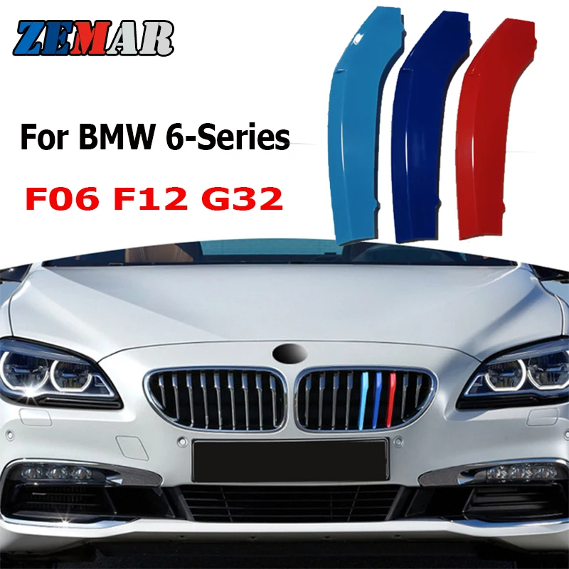 

ZEMAR 3 шт. ABS для BMW F06 F12 G32 6 Серия GT GT6 автомобильные гонки решетка полоса обрезание клипса M Power Performance автомобильные спортивные аксессуары