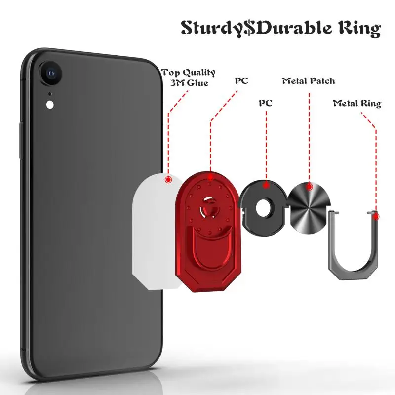 10-1PC Metal Mobile Phone Socket Holder 360° Rotation Luxury Samrt Phone Holder Bracket Finger Ring Holder For Iphone 14 Pro Max