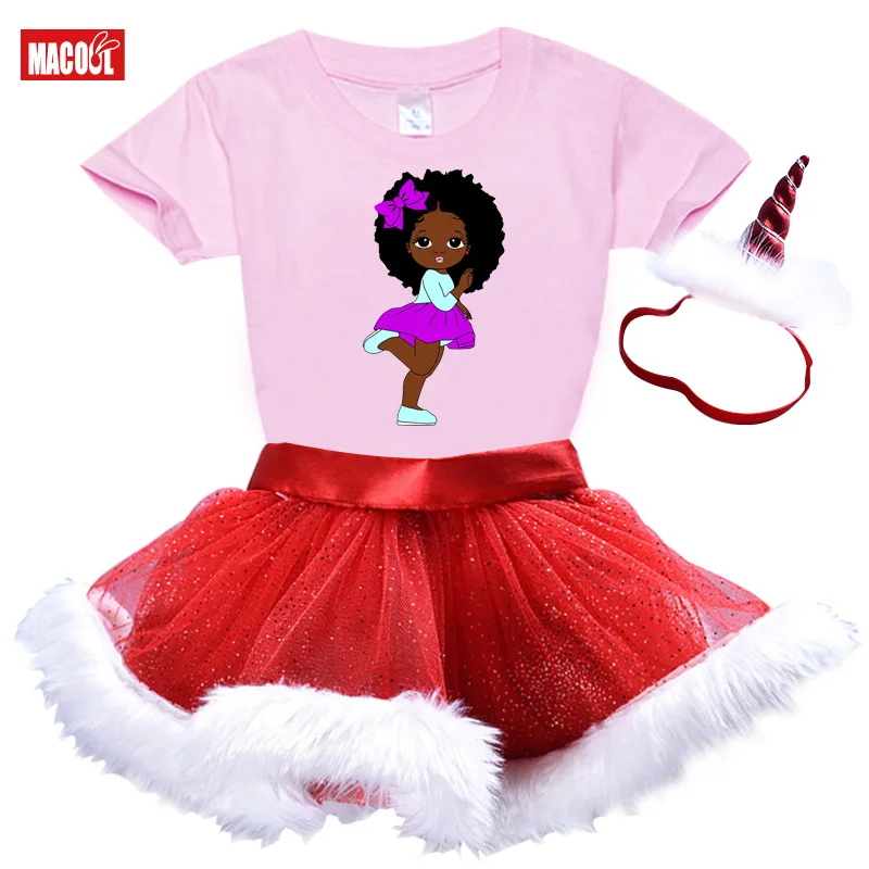 

Christmas Baby Dress Baby Girls Santa Striped Princess Dress+Short Sleeve T-shirt 3pc Personalized Christmas Dress Kids Clothes