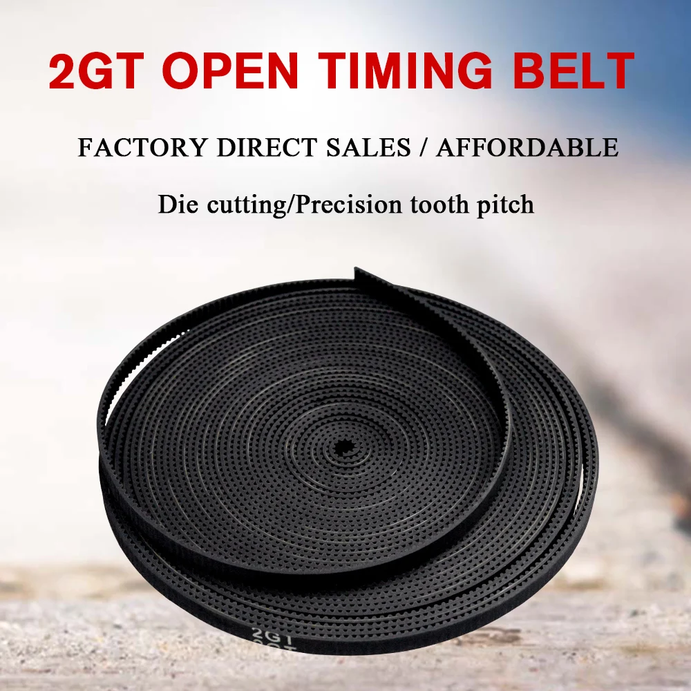 10m GT2-6mm Open Timing Belt Width 6/9/10mm GT2 Rubber  belt  Pitch 2mm  Belt 2GT synchronous belt  For Reprap 3D Printer Parts