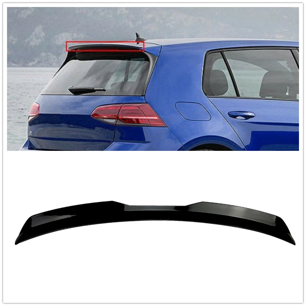 

Rear Spoiler Roof Wing For Volkswagen VW Golf 7 GTI R GTD 2013-2019 Black Car Tail Gate Lid Trunk Window Flap Trim Splitter Lip