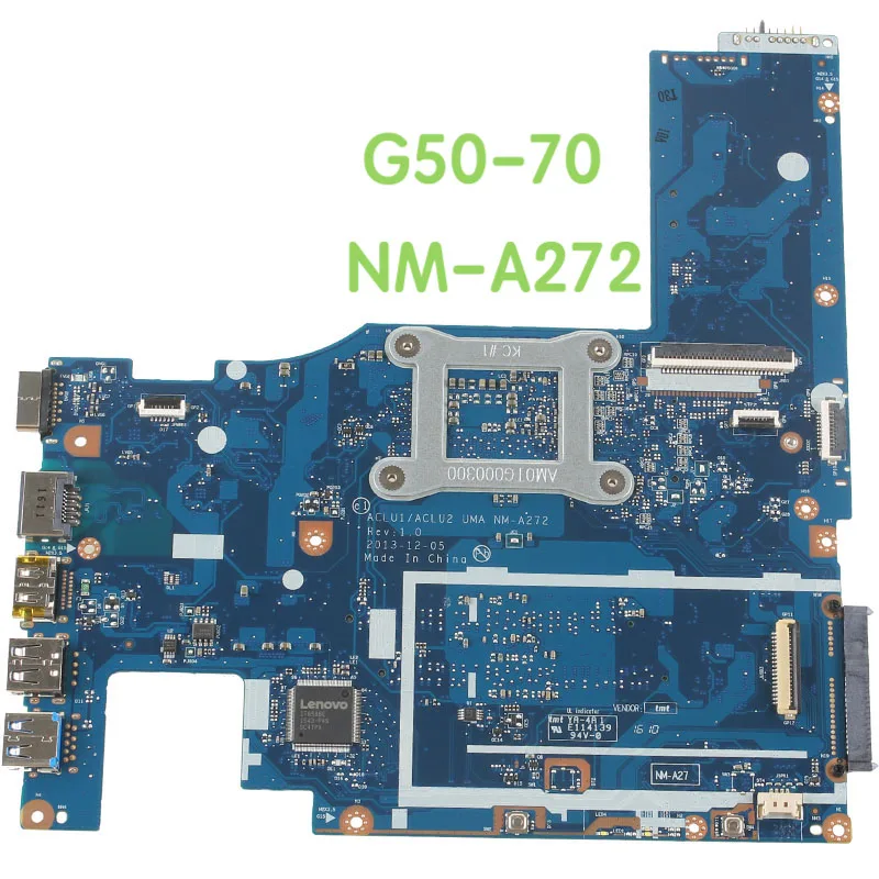 For Lenovo G50-70 Laptop Motherboard I7-4510U ACLU1/ACLU2 UMA NM-A272 Rev：1.0 Mainboard 100% tested fully work