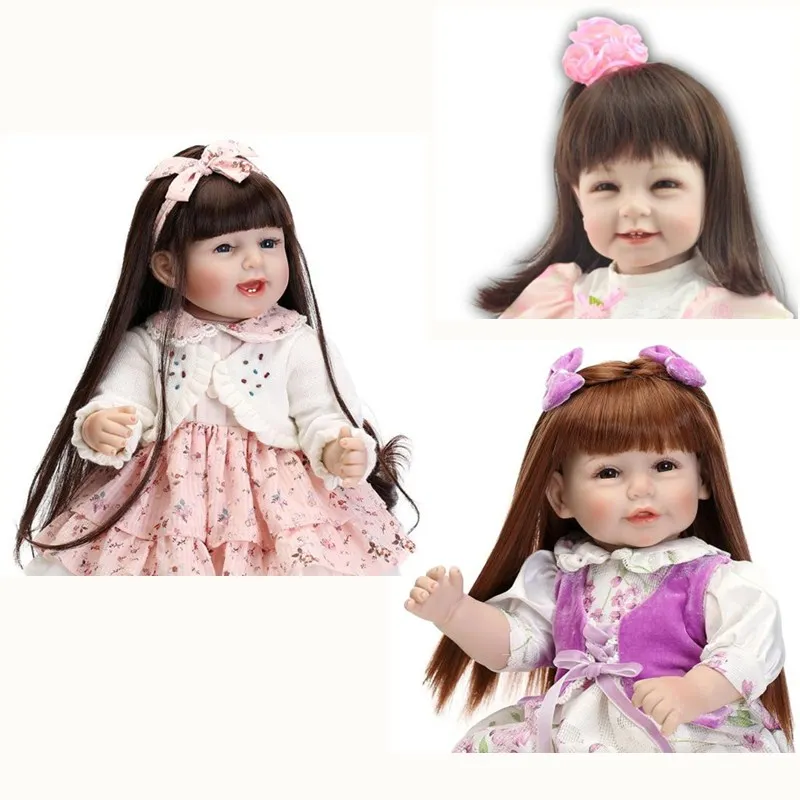 NPK 50-58cm Silicone Reborn Doll Sticked Hair Wig 20-23 inch Reborn Toddler Doll Baby Dolls Hair Wig DIY Doll Accessory