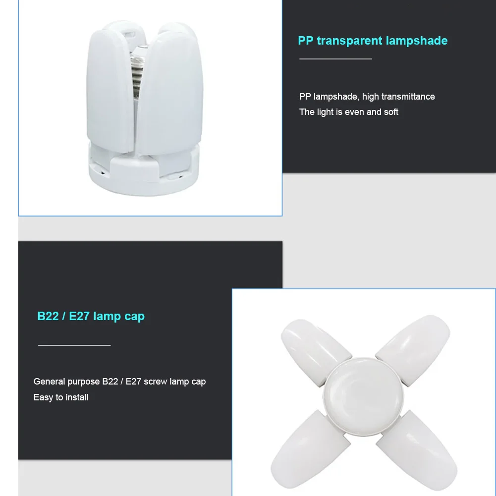 Luce pieghevole dell'officina delle plafoniere della lampada E27 deformabile del Garage 6500K LED
