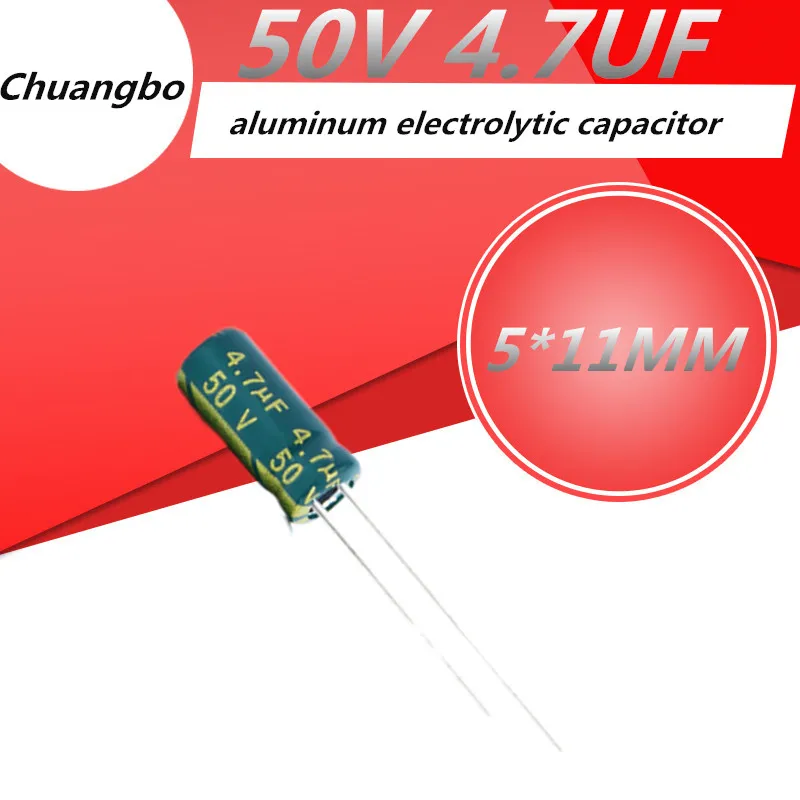 20 sztuk/partia wysokiej jakości 50V4.7UF 50V 4.7UF 5*11MM aluminium kondensator elektrolityczny 50V 4.7UF 5*11MM