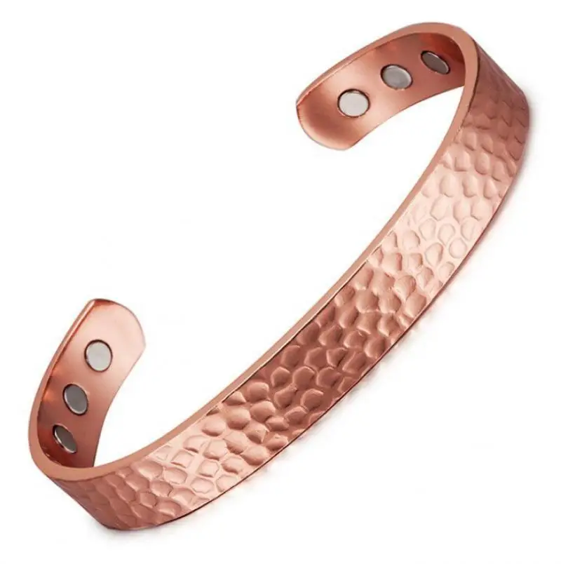 New Creative Handmade Honeycomb Printed Copper Bracelet Magnetic Small Wave Pattern Jewelry Gift for Men and Women