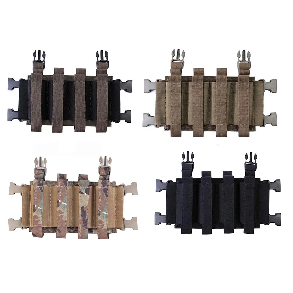 

Tactical Vest 119 MK3 MK4 JPC2.0 Chest Quadruple Magazine Insert Pouch For Sub Holster Glock MP5 MP7 45 Elastic Magazine Holder