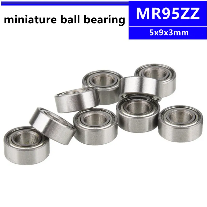 50-500pcs MR95ZZ 5*9*3 mm miniature ball bearing MR95-2Z 5x9x3 mm MR95 MR95Z miniature deep groove ball bearing L-950ZZ