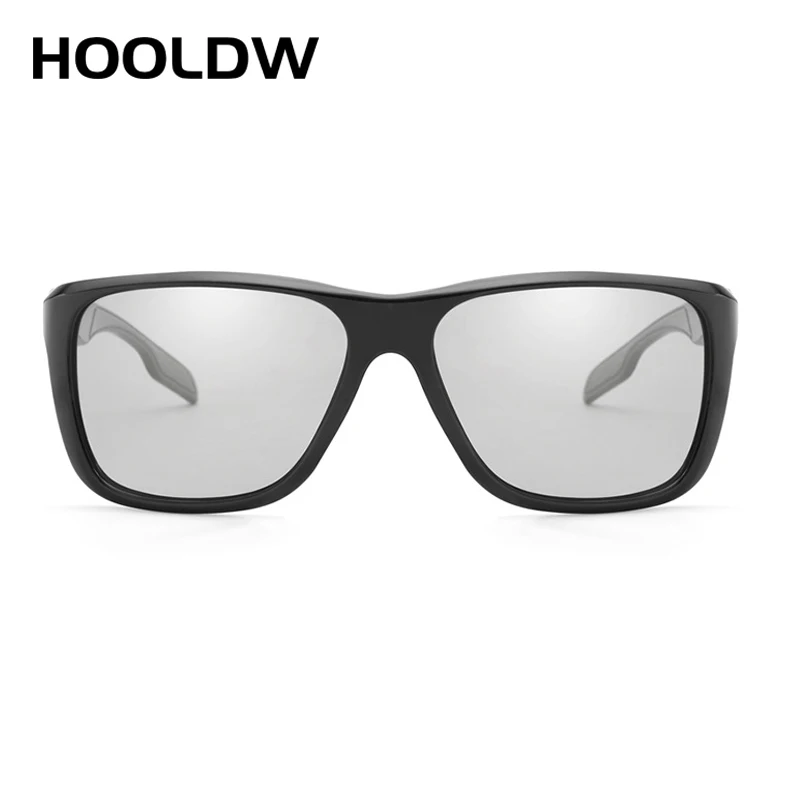 HOOLDW New Fashion Photochromic Sunglasses Men Driving Polarized Chameleon Sun Glasses Change Color Outdoor Sport Goggle Glasses