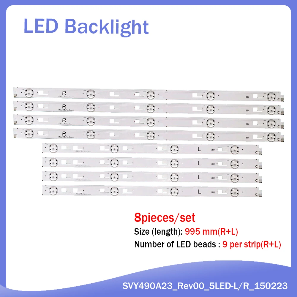 1set=8pcs led backlight strip for SONY 49inch KD-49X8000C led strip SVY490A23_Rev00_5LED-L_150223 SVY490A23_Rev00_5LED-R_