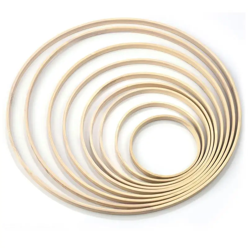 1/5Pcs 8-33cm Bamboo Ring Wooden Circle Round Catcher DIY Hoop For Flower Wreath Home Garden Plant Decor Hanging Christmas Decor