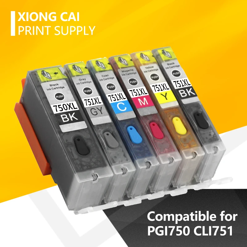 PGI750 CLI75 refillable ink cartridge for canon IP7270 MG5470 MX727 MX927 MG5570 MG5670 MG6470 IX6770 IX6870